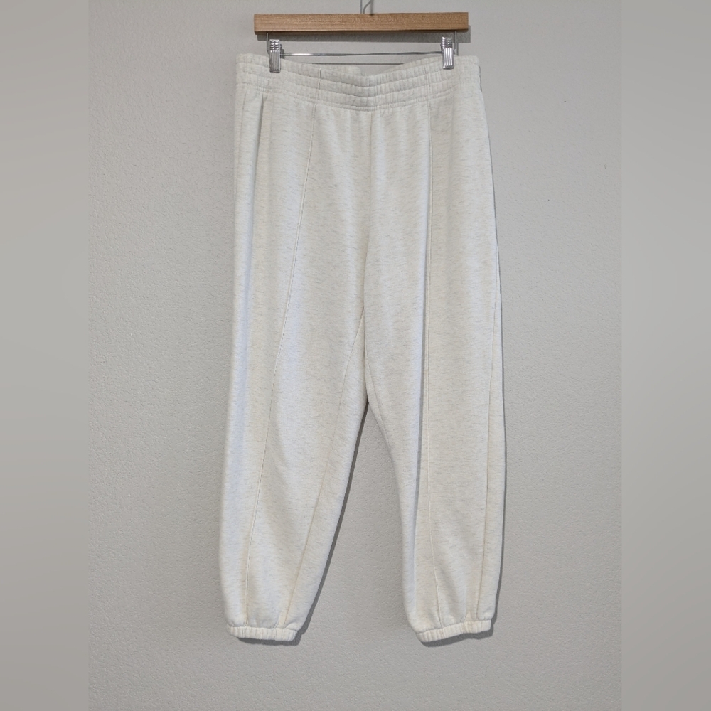 Harmony Balance Oversized Fit Comfy Thick Casual Cream Jogger Pants L